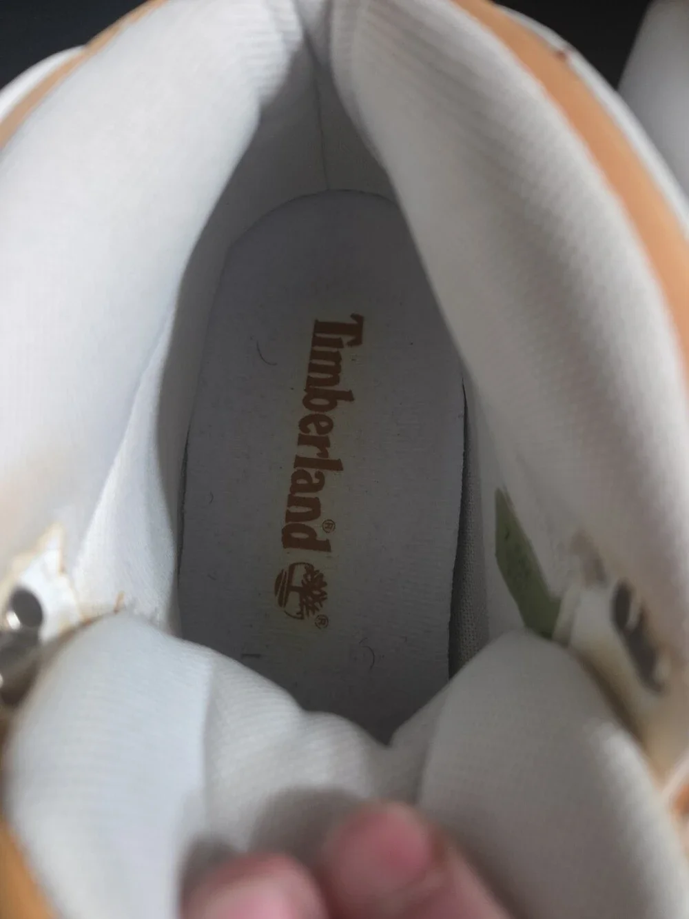Timberland Hiking Boots White Tan Leather Size 7.5 - Used